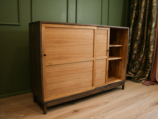 Modern wooden cabinet made of oak